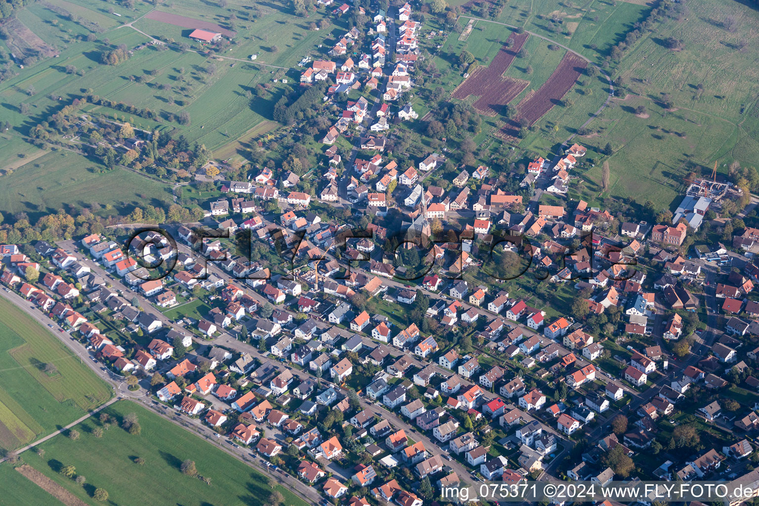 Vue oblique de Quartier Schöllbronn in Ettlingen dans le département Bade-Wurtemberg, Allemagne