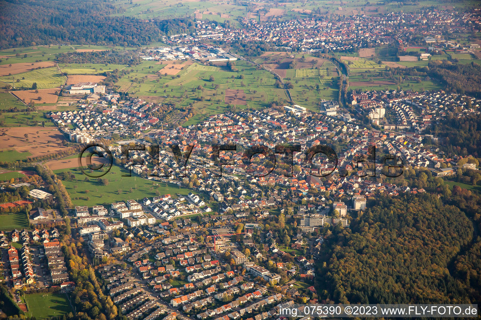 Vue aérienne de Quartier Reichenbach in Waldbronn dans le département Bade-Wurtemberg, Allemagne
