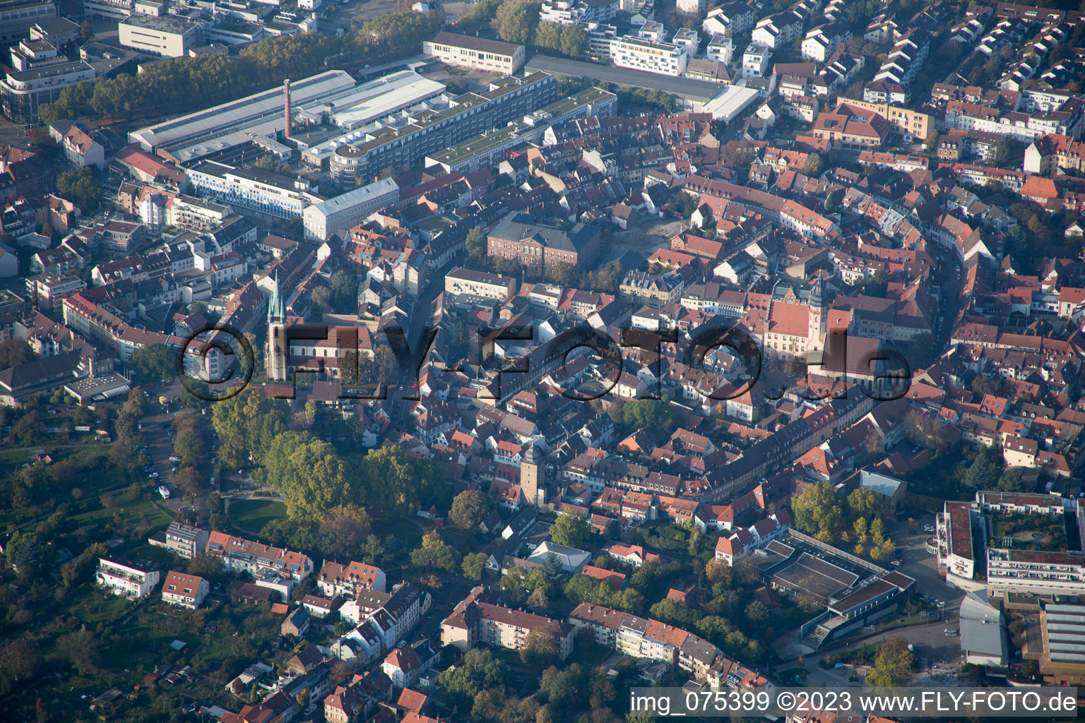 Vue aérienne de Quartier Durlach in Karlsruhe dans le département Bade-Wurtemberg, Allemagne