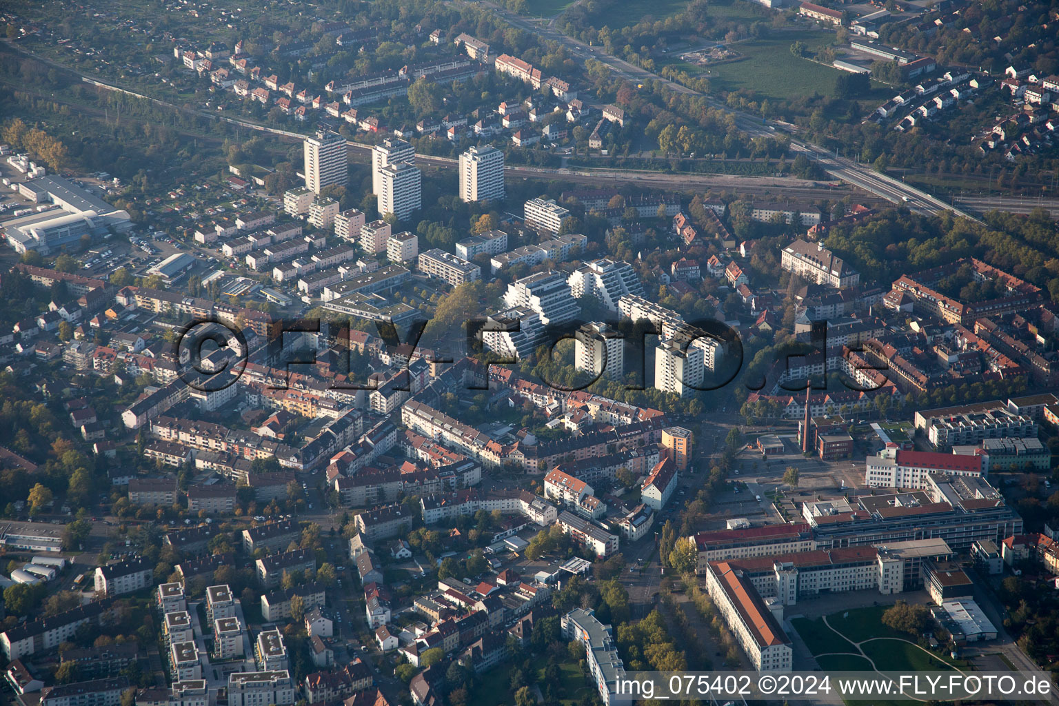 Quartier Durlach in Karlsruhe dans le département Bade-Wurtemberg, Allemagne d'en haut