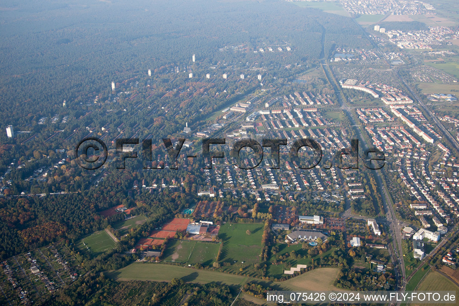 Photographie aérienne de Quartier Rintheim in Karlsruhe dans le département Bade-Wurtemberg, Allemagne