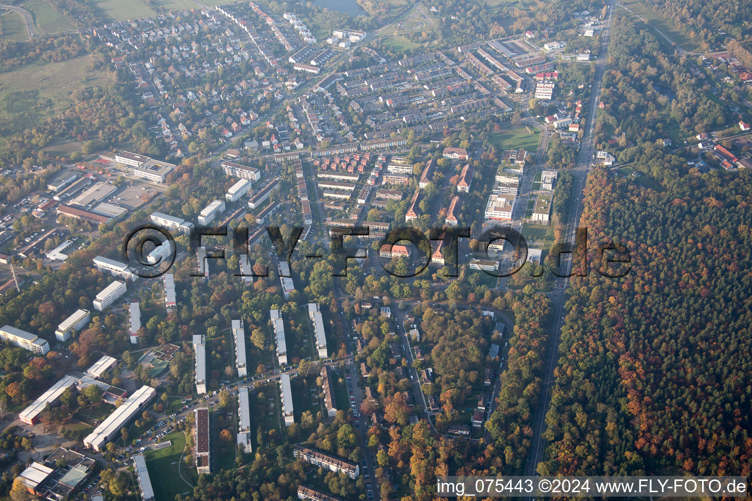 Vue aérienne de Quartier Nordstadt in Karlsruhe dans le département Bade-Wurtemberg, Allemagne