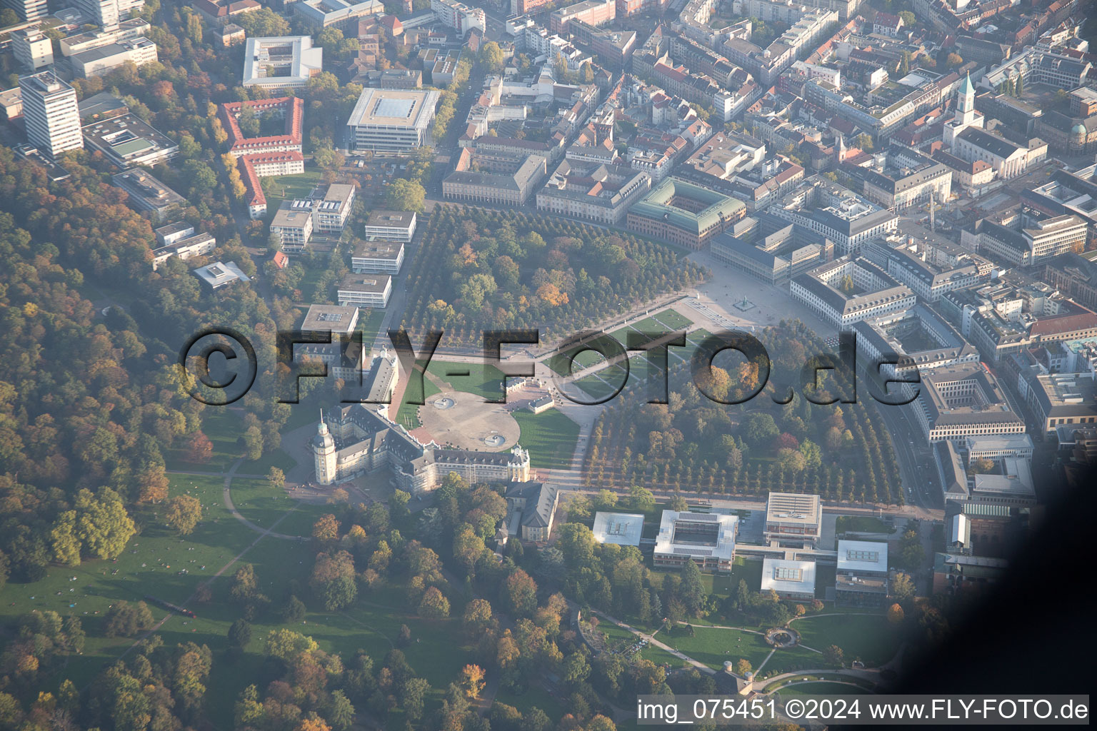 Vue oblique de Quartier Innenstadt-West in Karlsruhe dans le département Bade-Wurtemberg, Allemagne