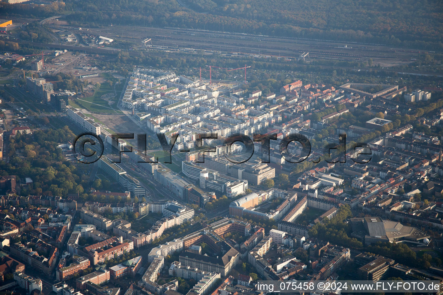 Vue aérienne de Quartier Südstadt in Karlsruhe dans le département Bade-Wurtemberg, Allemagne