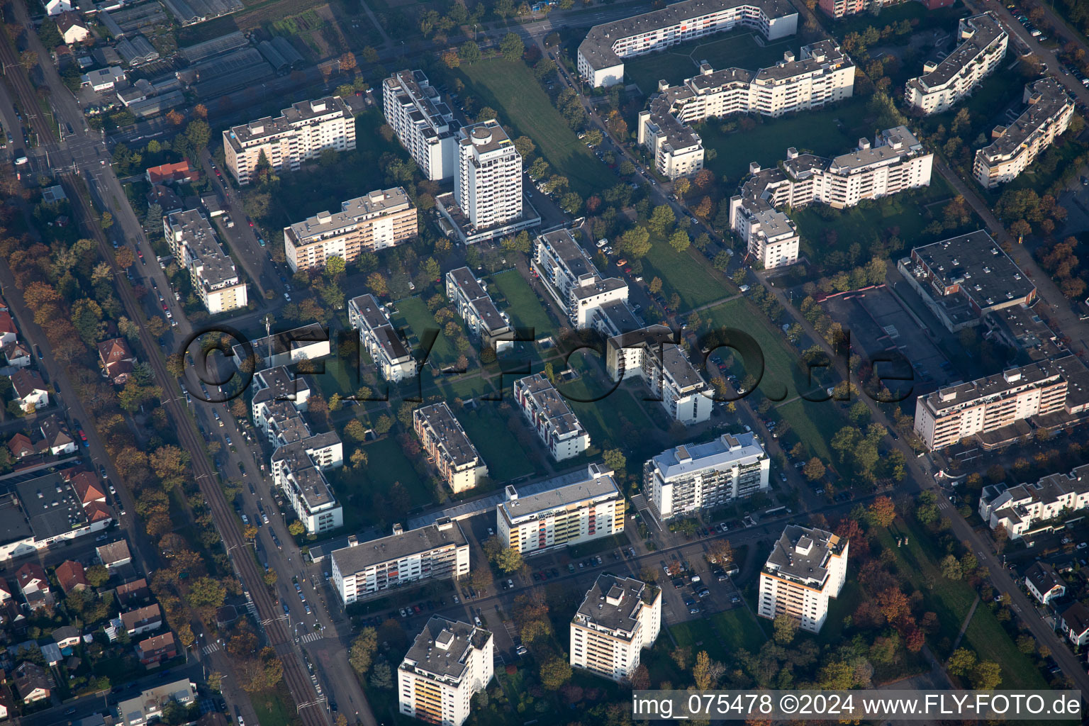 Quartier Neureut in Karlsruhe dans le département Bade-Wurtemberg, Allemagne vue du ciel