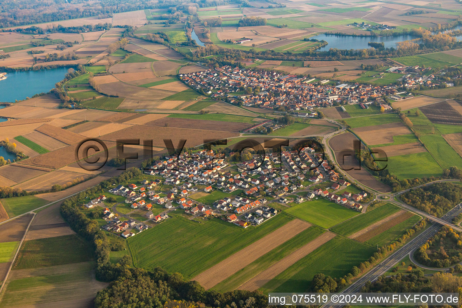 Quartier Hardtwald in Neupotz dans le département Rhénanie-Palatinat, Allemagne vue du ciel