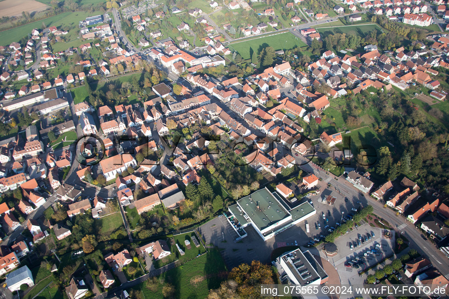 Soultz-sous-Forêts dans le département Bas Rhin, France vue d'en haut