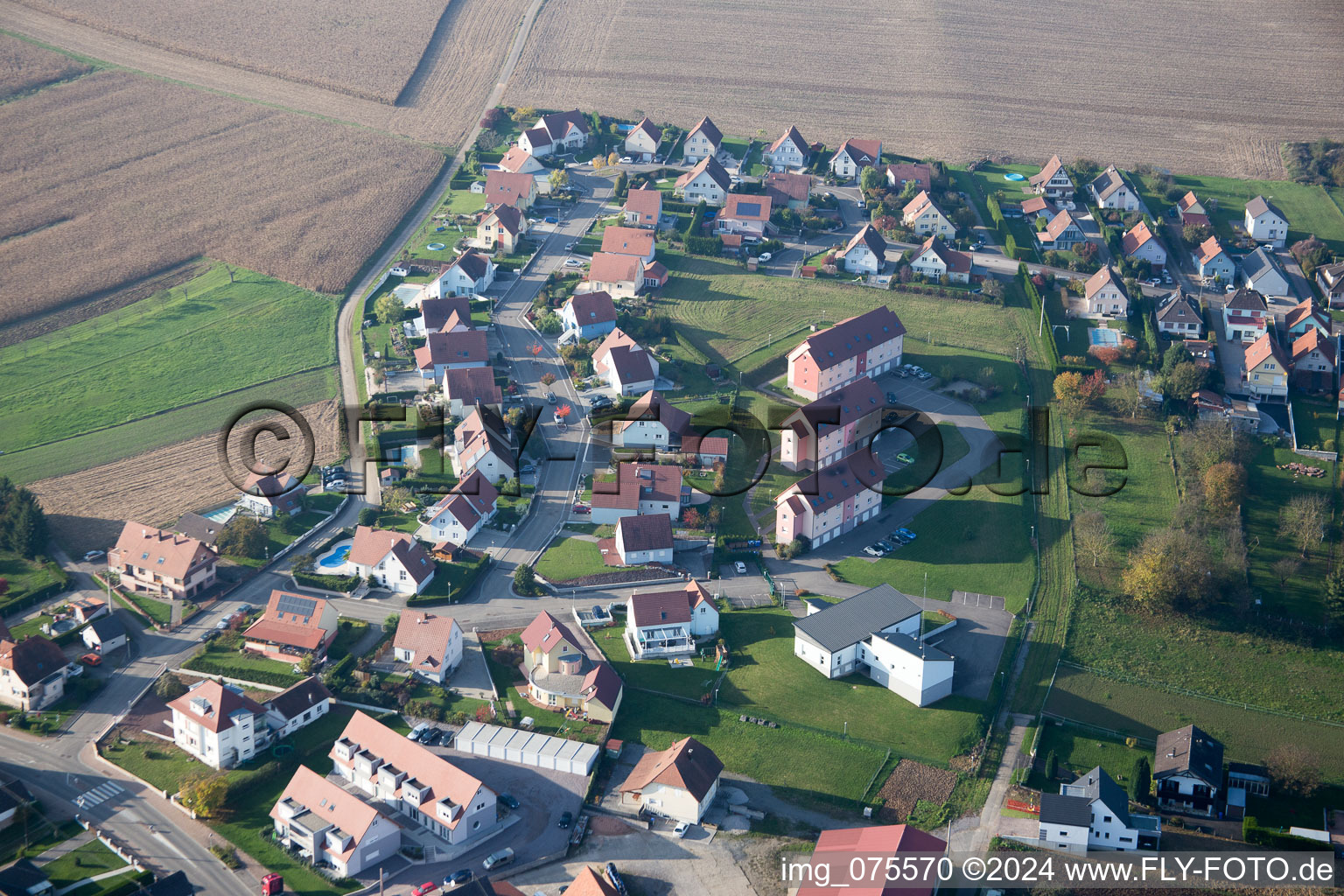 Enregistrement par drone de Soultz-sous-Forêts dans le département Bas Rhin, France