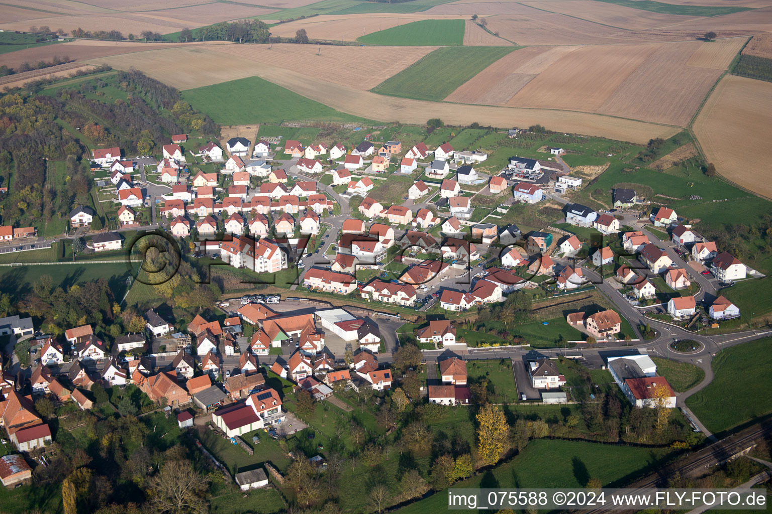 Image drone de Soultz-sous-Forêts dans le département Bas Rhin, France