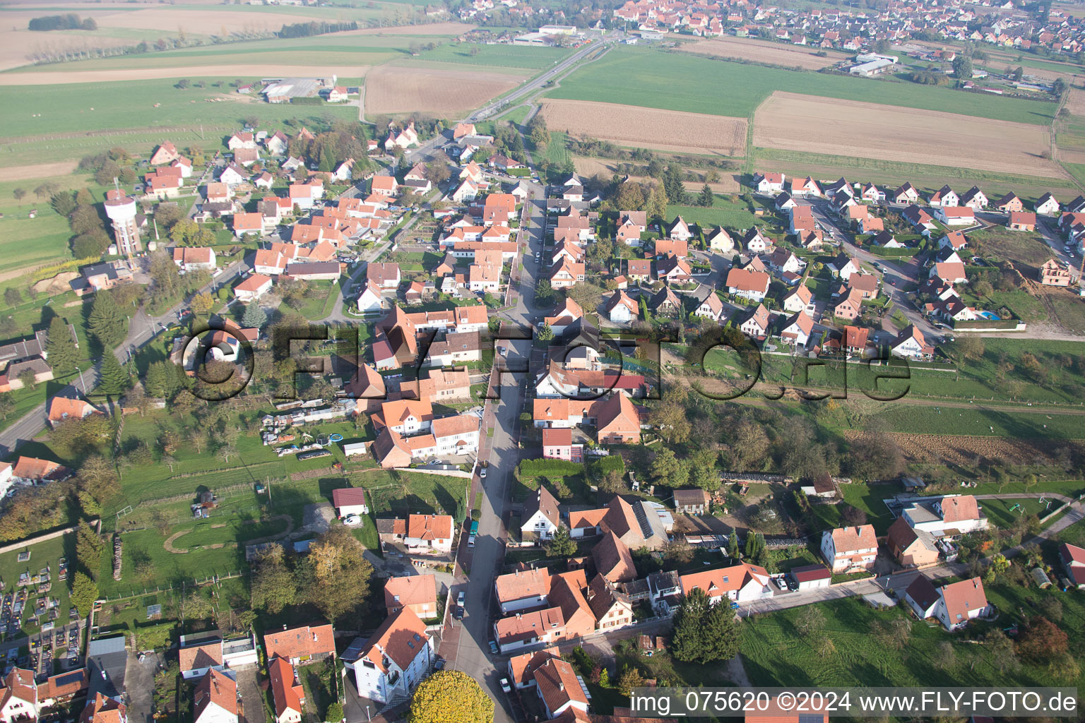 Rittershoffen dans le département Bas Rhin, France d'en haut