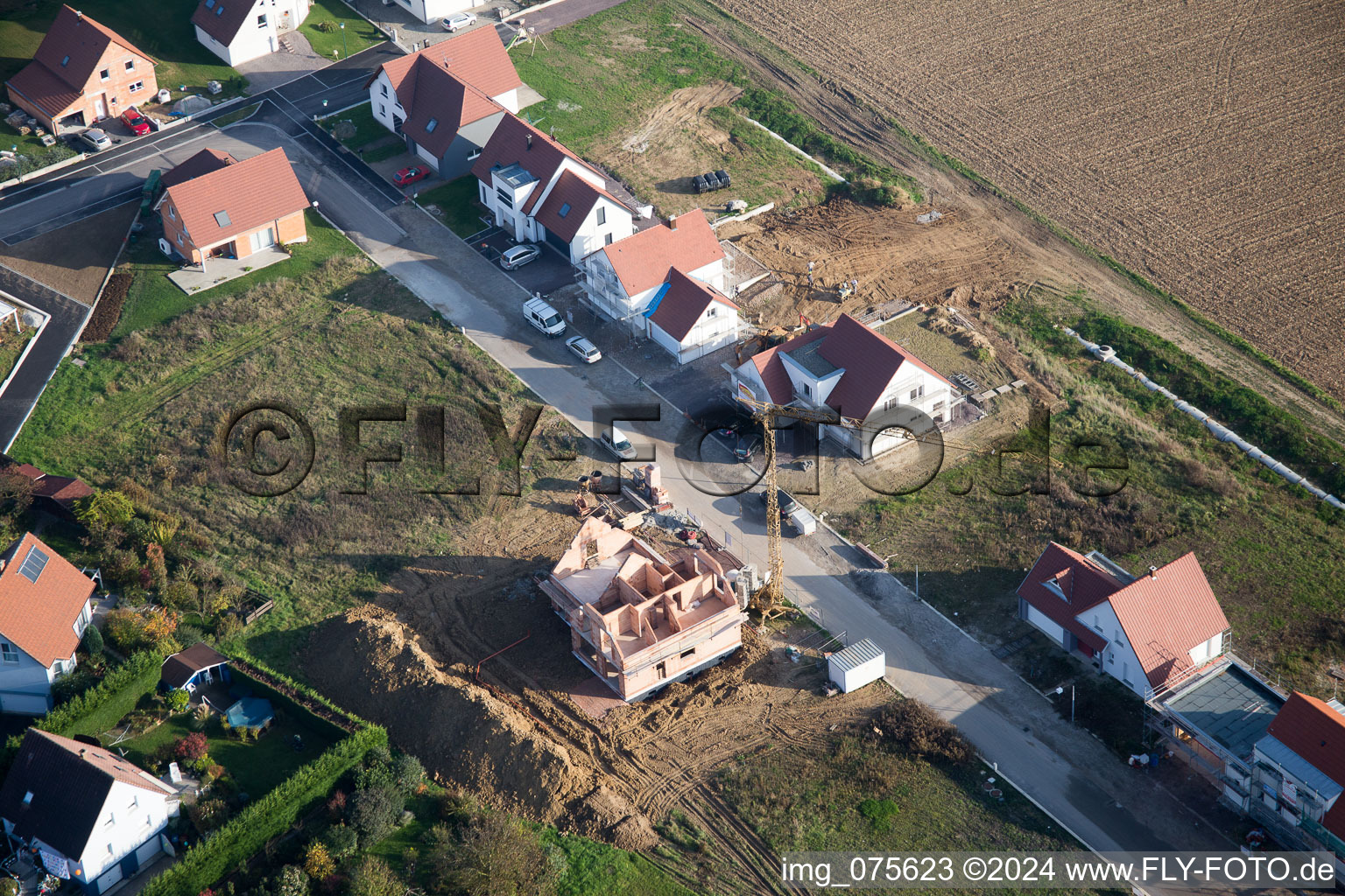 Rittershoffen dans le département Bas Rhin, France vue d'en haut