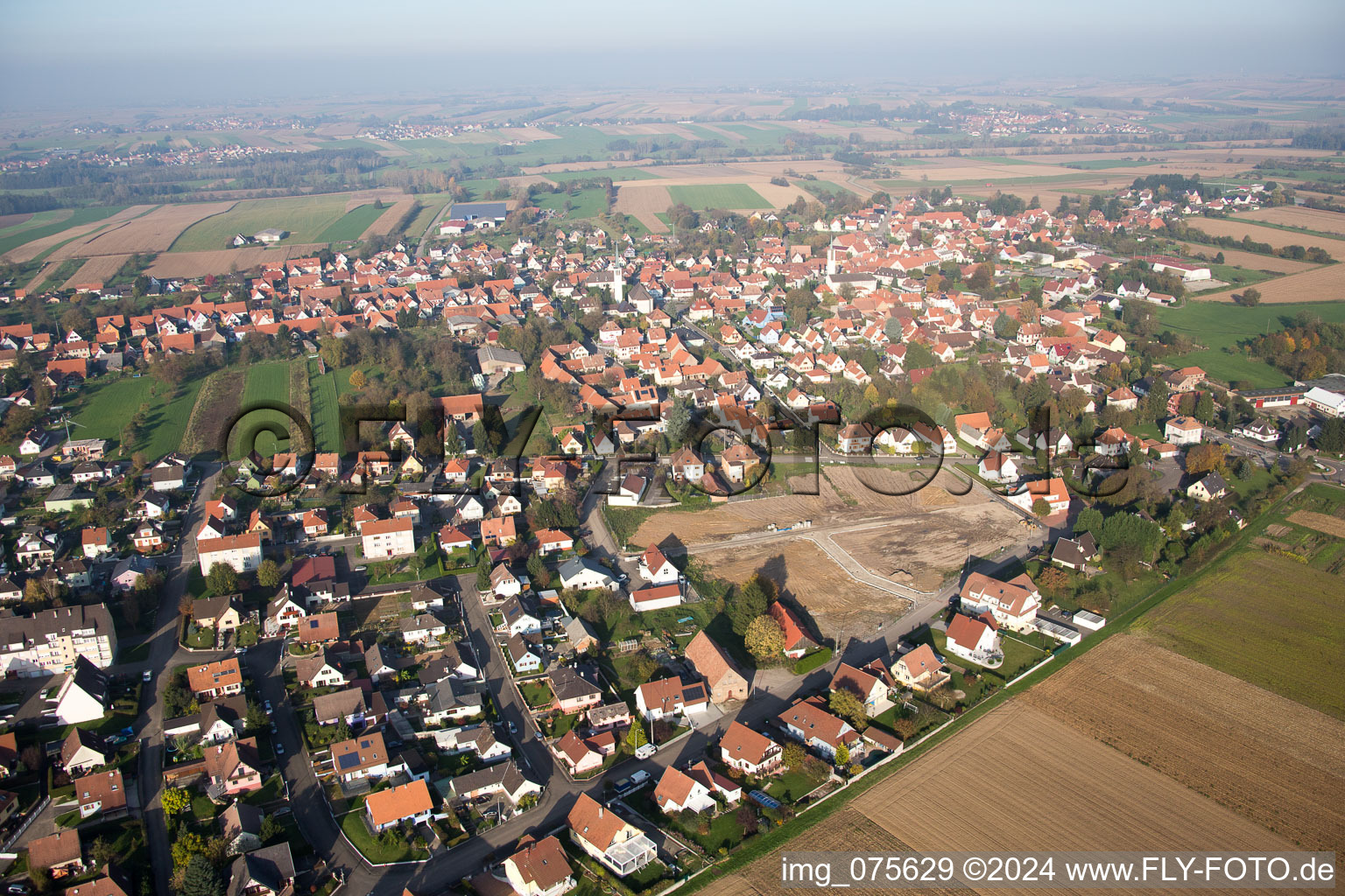 Photographie aérienne de Hatten dans le département Bas Rhin, France