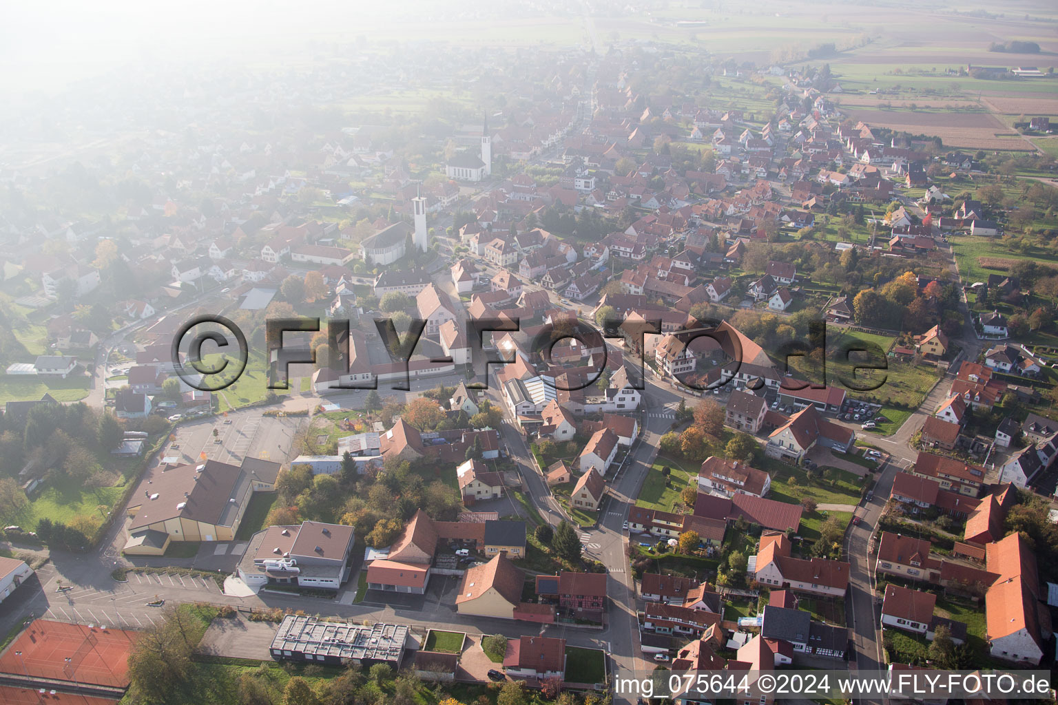 Hatten dans le département Bas Rhin, France vue du ciel