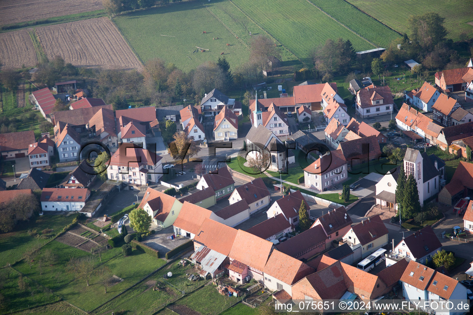 Vue oblique de Buhl dans le département Bas Rhin, France