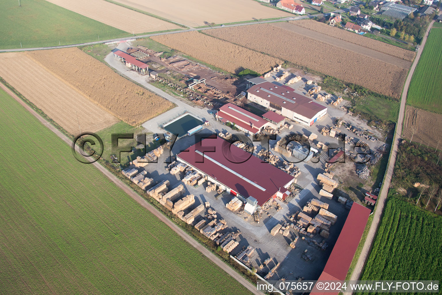 Photographie aérienne de Niederrœdern dans le département Bas Rhin, France