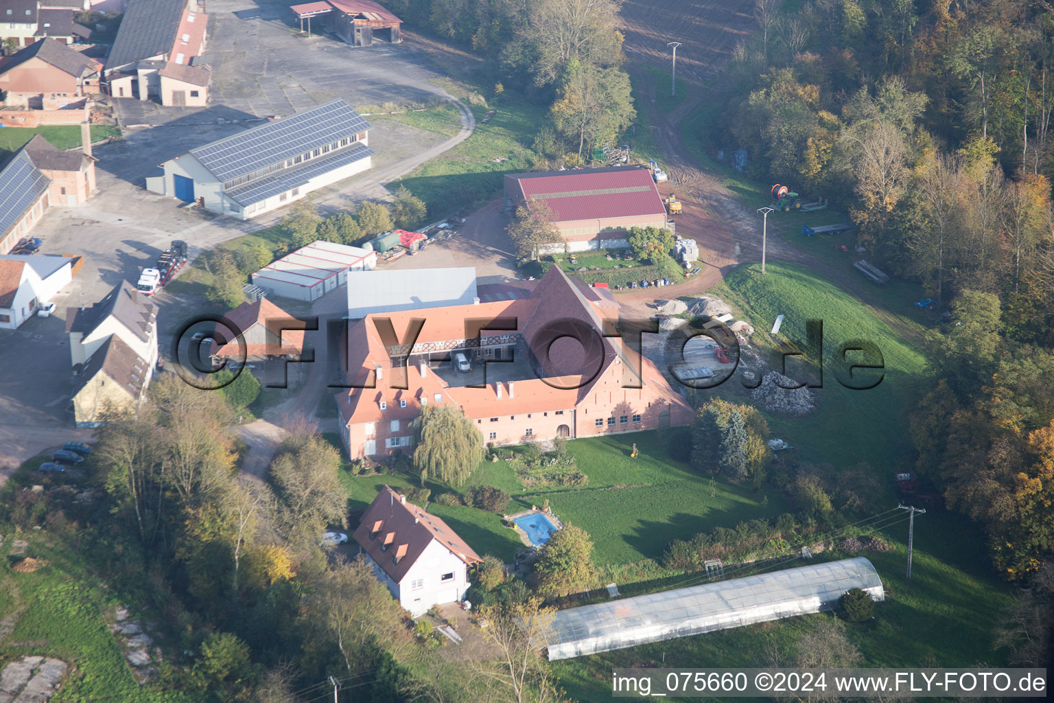 Niederrœdern dans le département Bas Rhin, France d'en haut