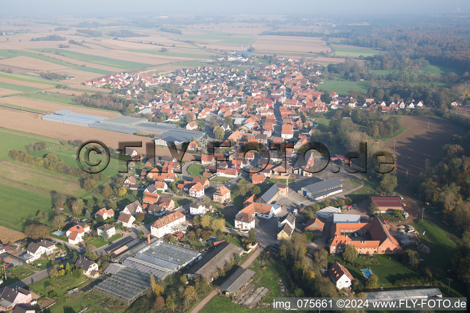 Niederrœdern dans le département Bas Rhin, France hors des airs