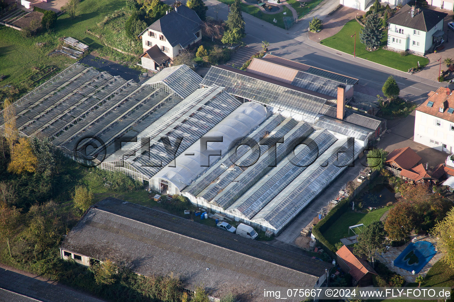 Enregistrement par drone de Niederrœdern dans le département Bas Rhin, France