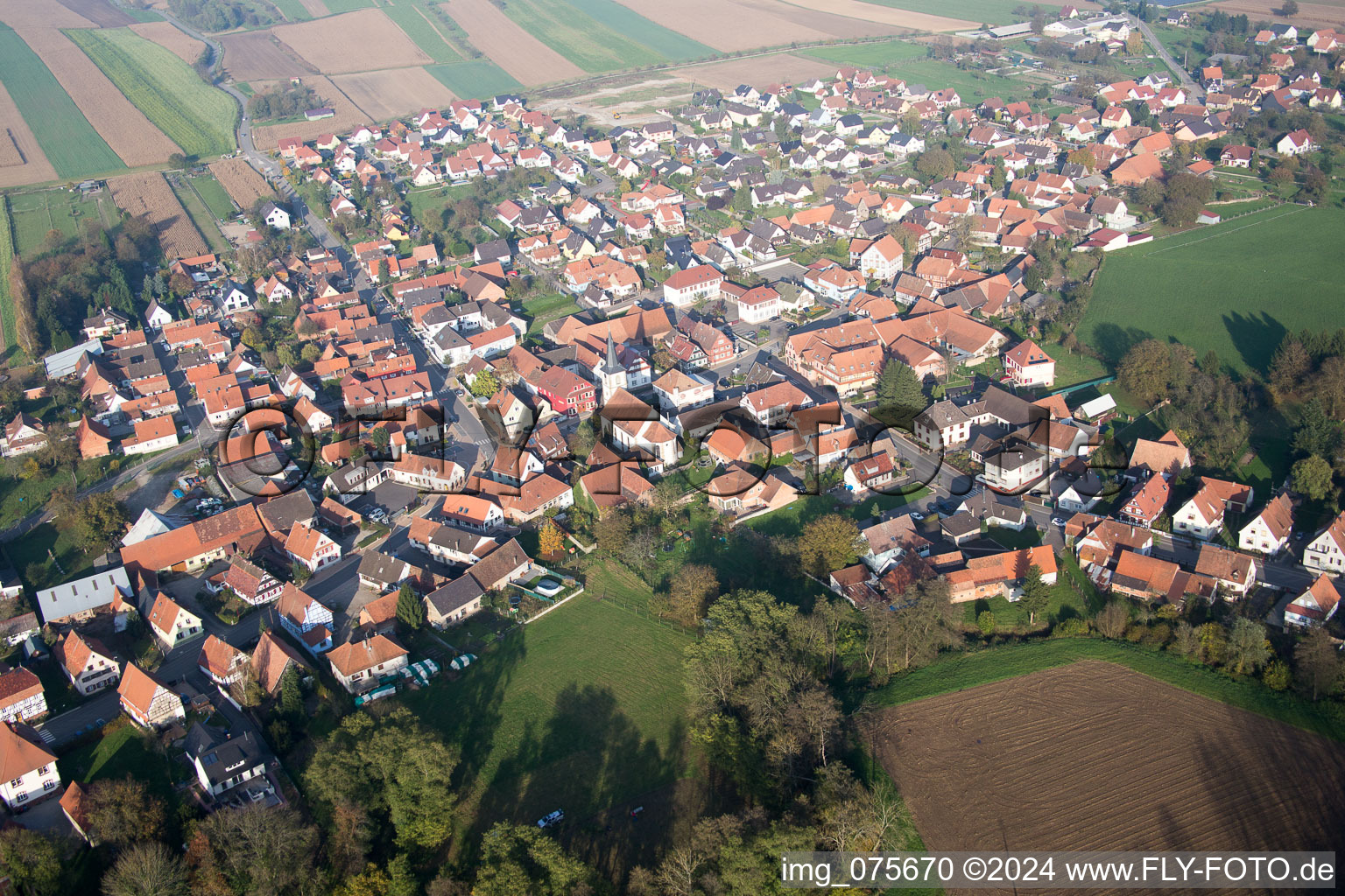 Niederrœdern dans le département Bas Rhin, France d'un drone