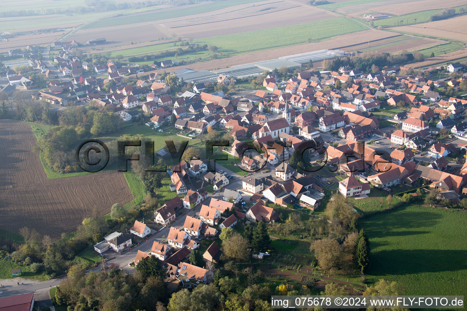 Niederrœdern dans le département Bas Rhin, France hors des airs