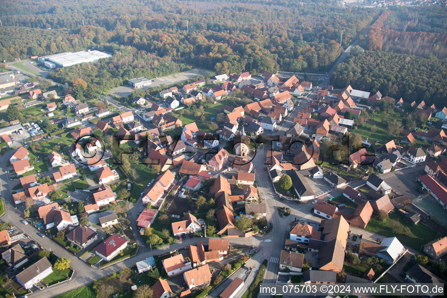 Schaffhouse-près-Seltz dans le département Bas Rhin, France hors des airs