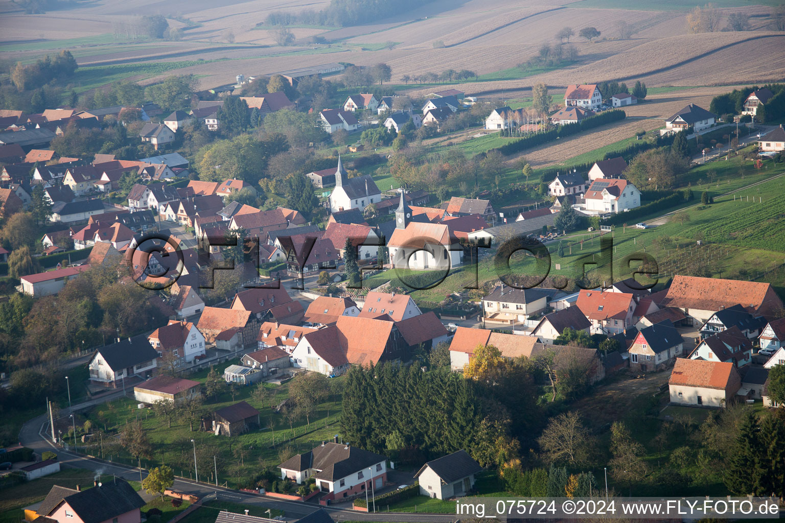 Vue oblique de Wintzenbach dans le département Bas Rhin, France