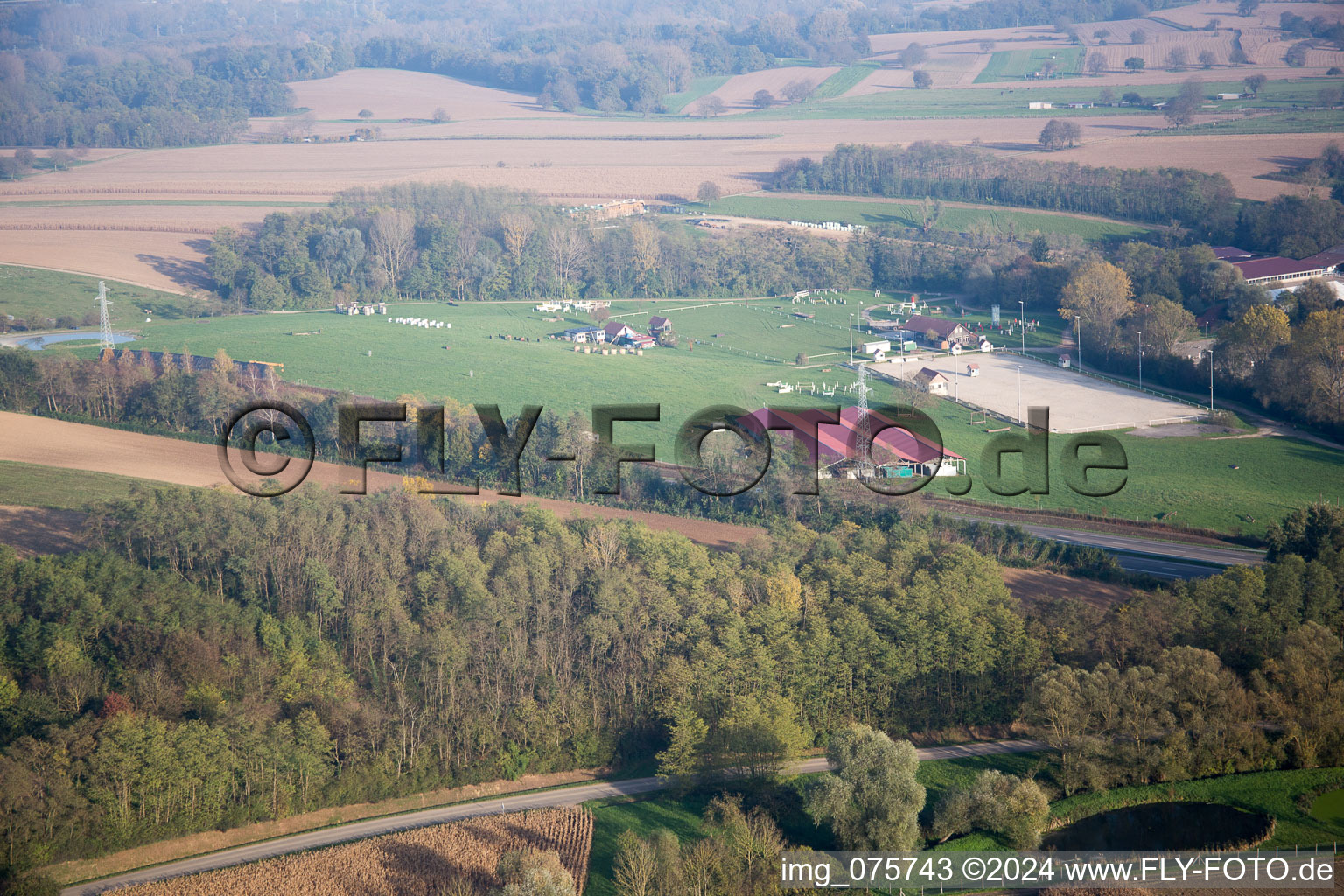 Photographie aérienne de Neewiller-près-Lauterbourg dans le département Bas Rhin, France