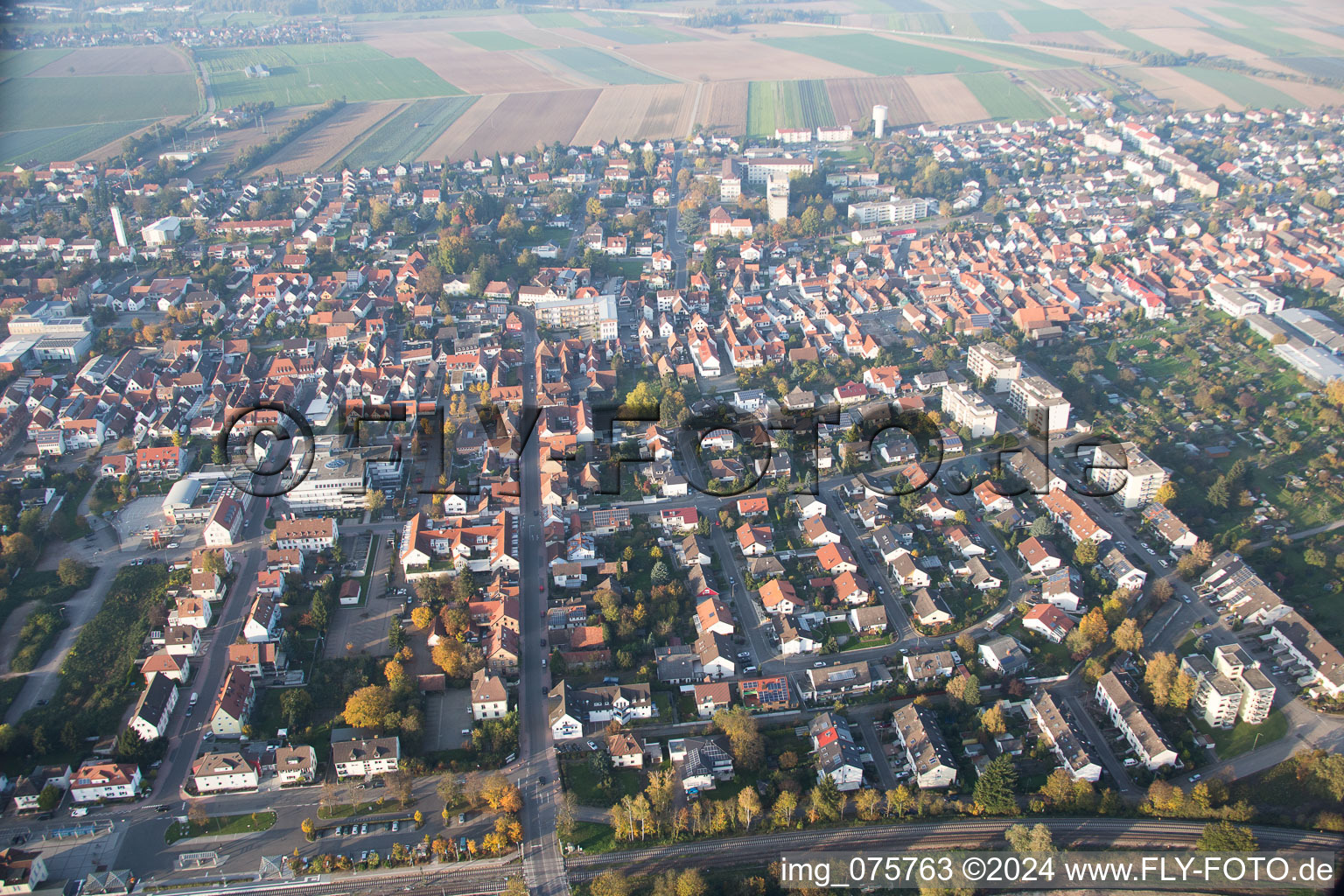 Vue aérienne de Kandel dans le département Rhénanie-Palatinat, Allemagne