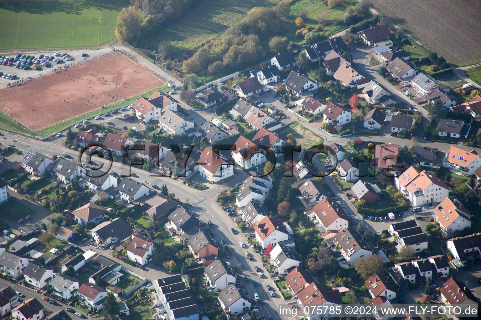 Hagenbach dans le département Rhénanie-Palatinat, Allemagne d'en haut