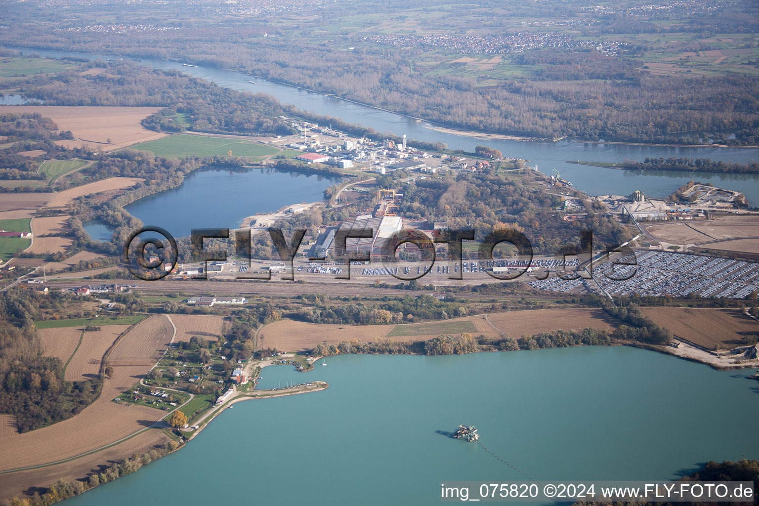 Lauterbourg dans le département Bas Rhin, France d'en haut