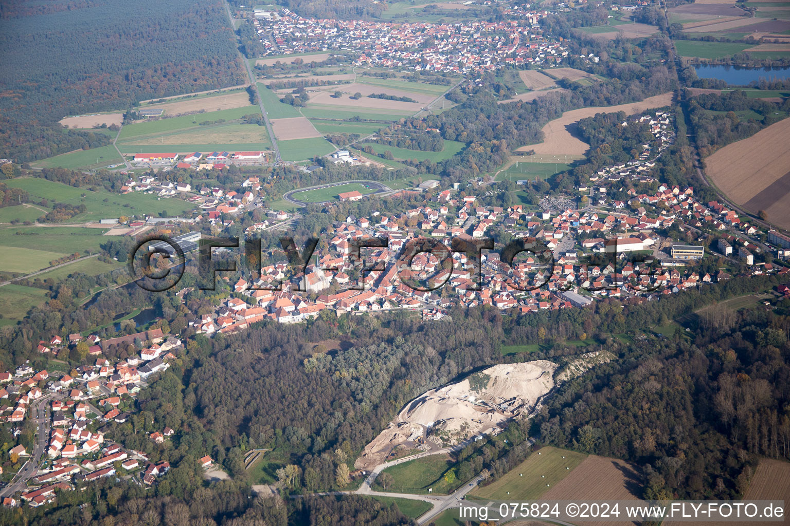 Lauterbourg dans le département Bas Rhin, France vue d'en haut