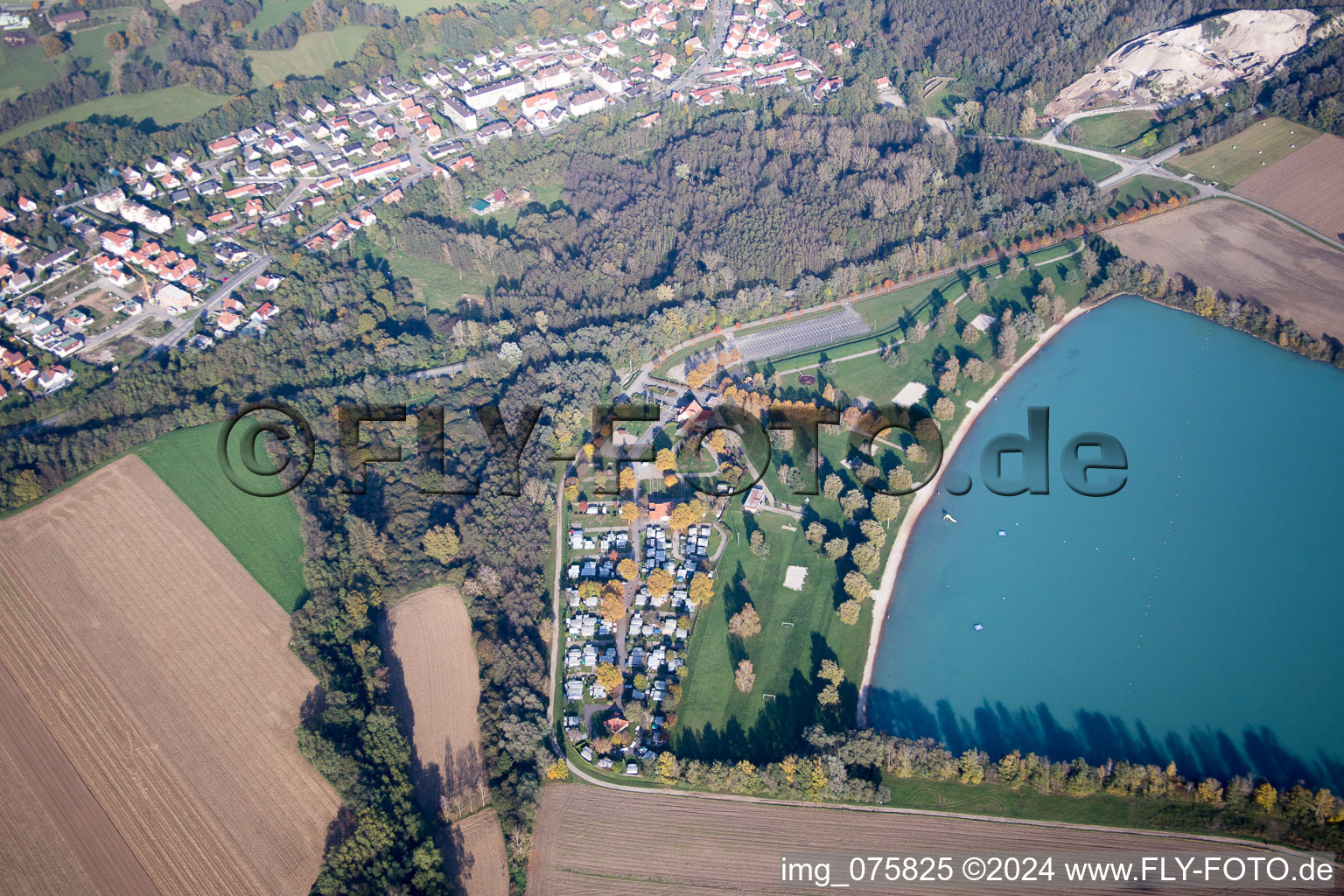 Lauterbourg dans le département Bas Rhin, France depuis l'avion