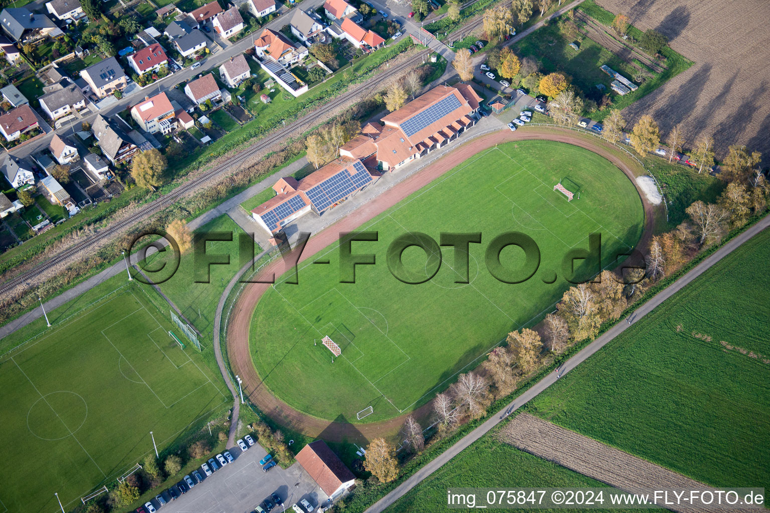 Steinfeld dans le département Rhénanie-Palatinat, Allemagne depuis l'avion