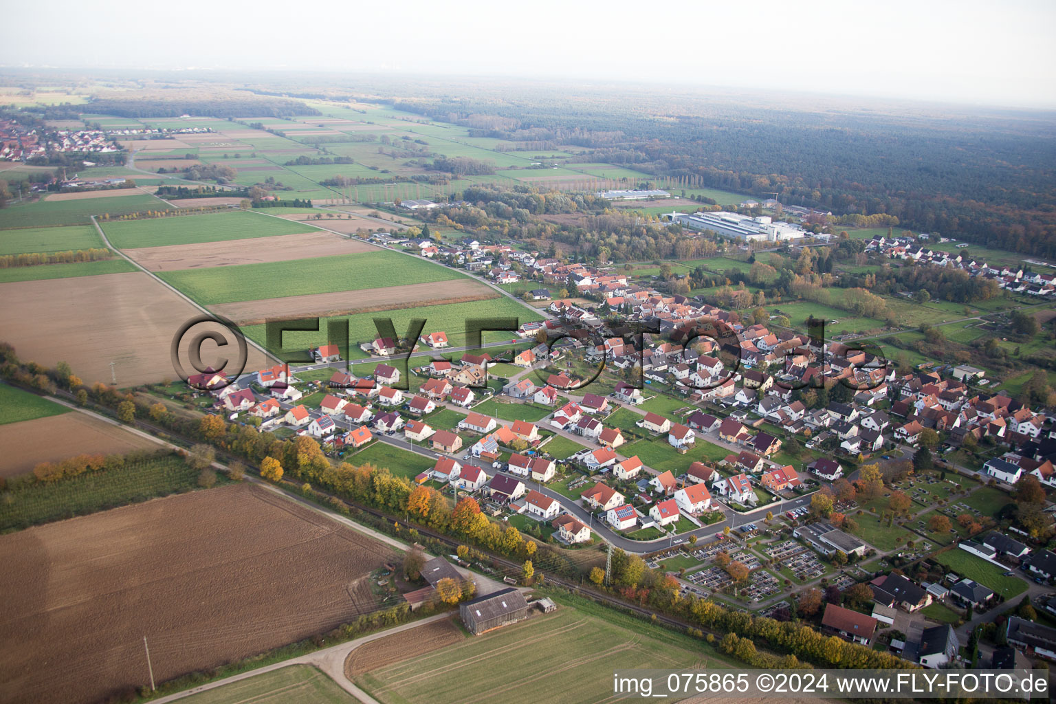 Vue d'oiseau de Quartier Schaidt in Wörth am Rhein dans le département Rhénanie-Palatinat, Allemagne