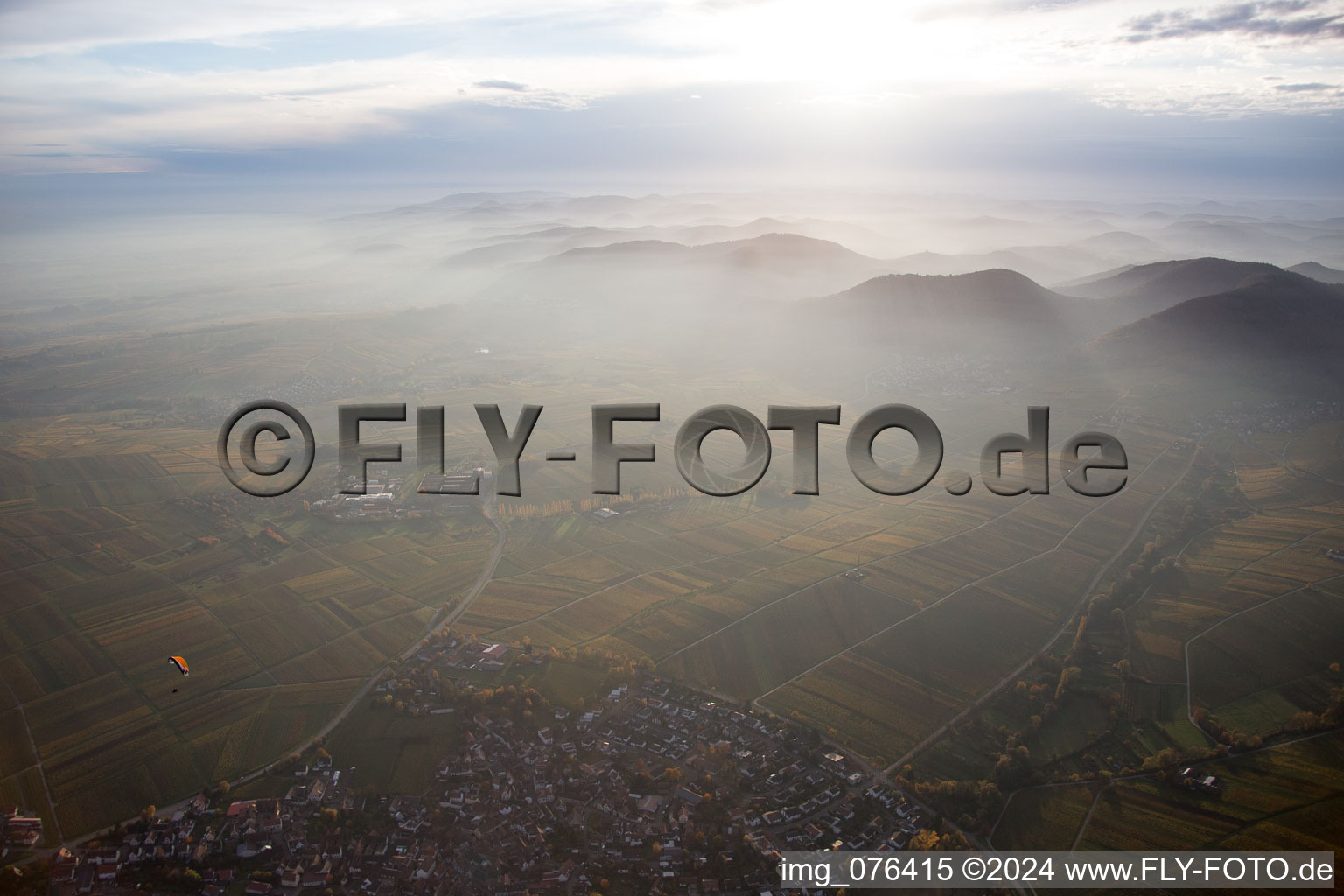 Vue oblique de Ilbesheim bei Landau in der Pfalz dans le département Rhénanie-Palatinat, Allemagne