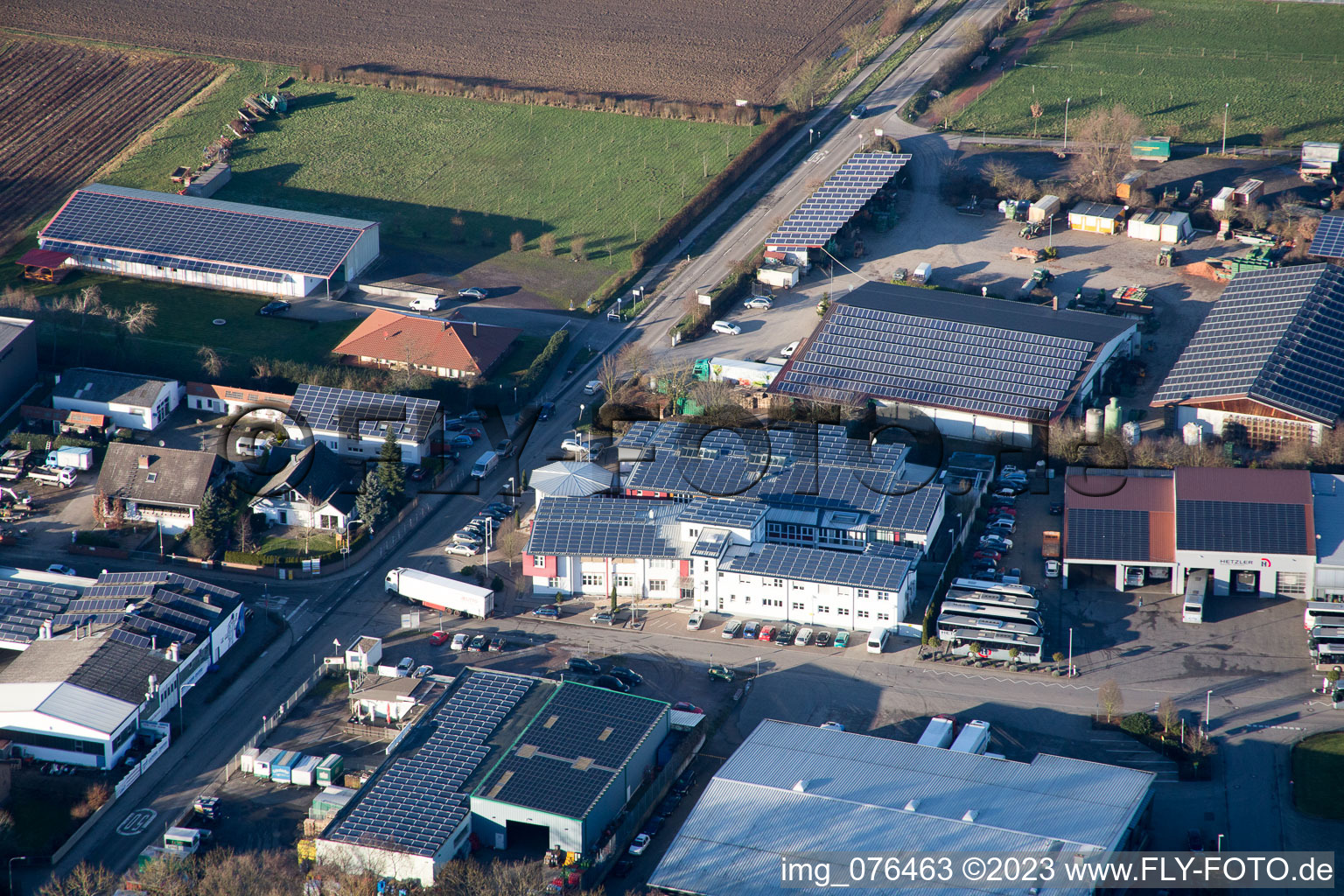 Vue oblique de Quartier Herxheim in Herxheim bei Landau dans le département Rhénanie-Palatinat, Allemagne