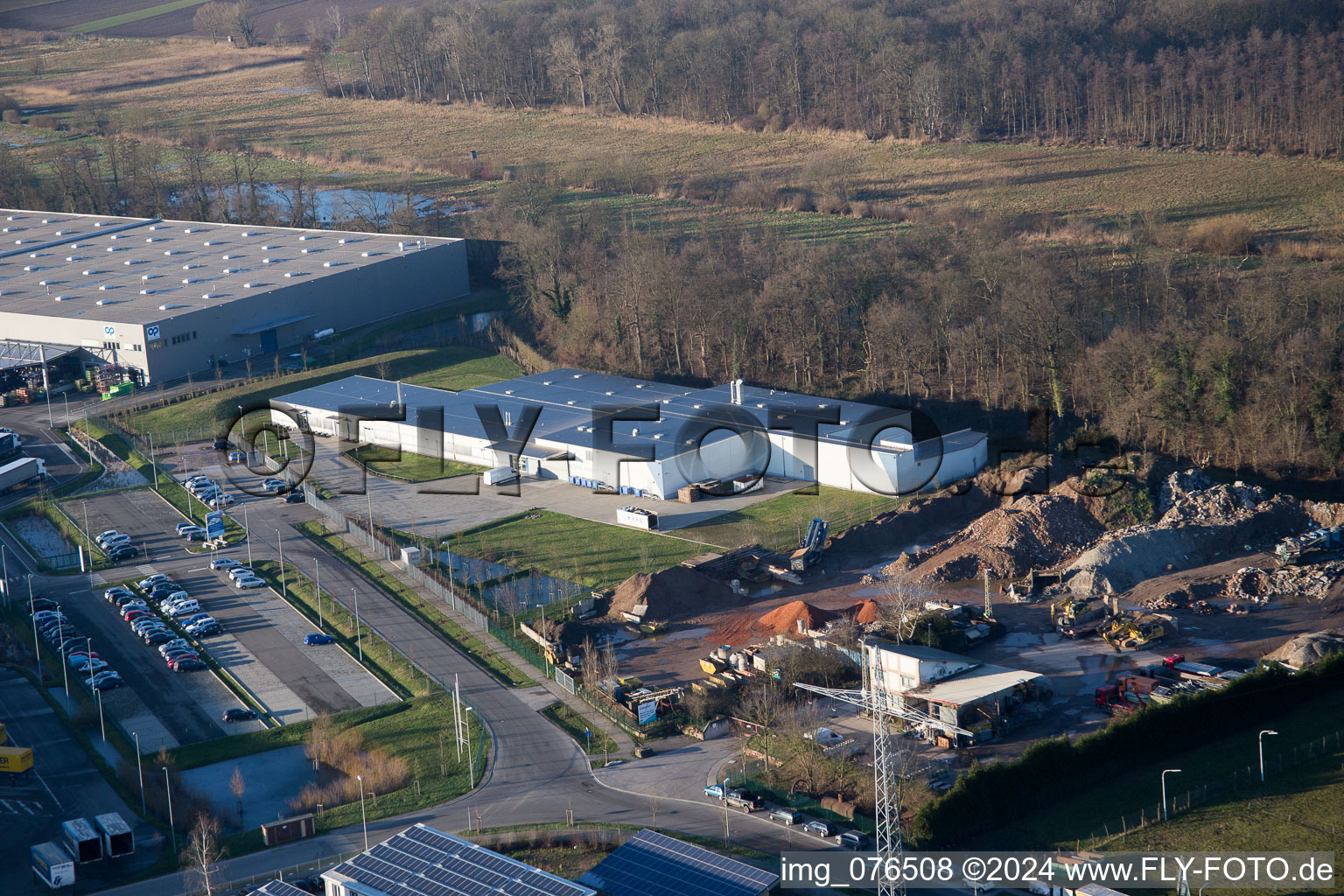 Photographie aérienne de Zone industrielle Horst, Alfa Aesar GmbH à le quartier Minderslachen in Kandel dans le département Rhénanie-Palatinat, Allemagne