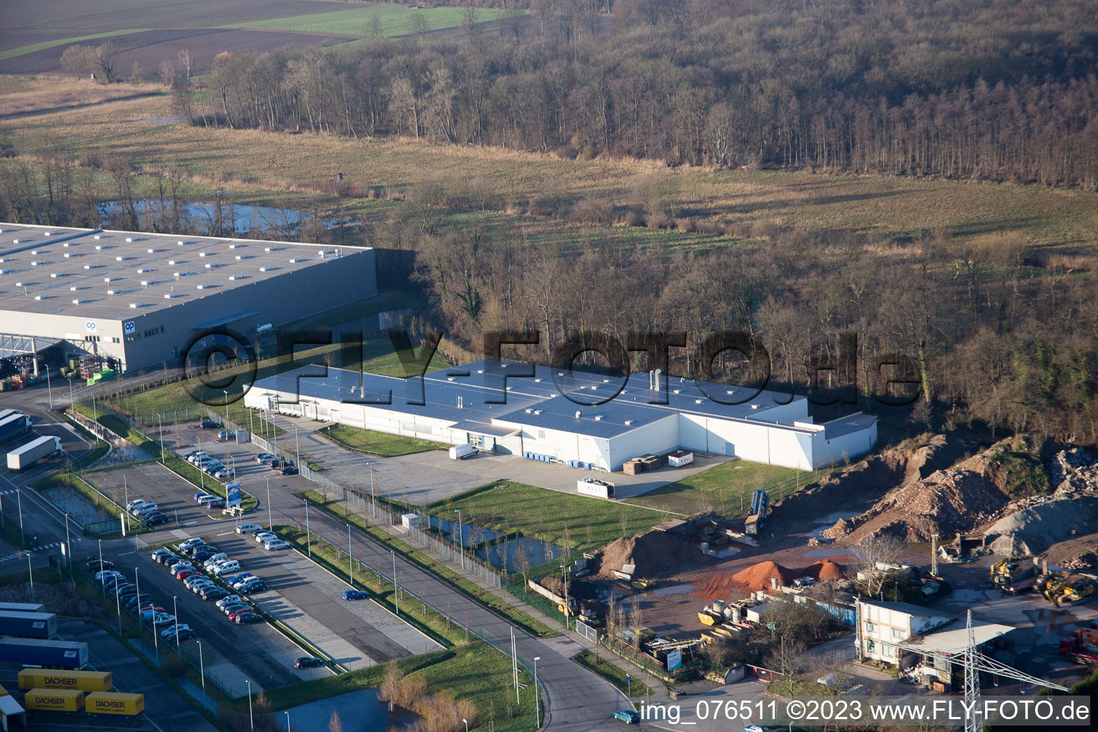 Zone industrielle Horst, Alfa Aesar GmbH à le quartier Minderslachen in Kandel dans le département Rhénanie-Palatinat, Allemagne hors des airs