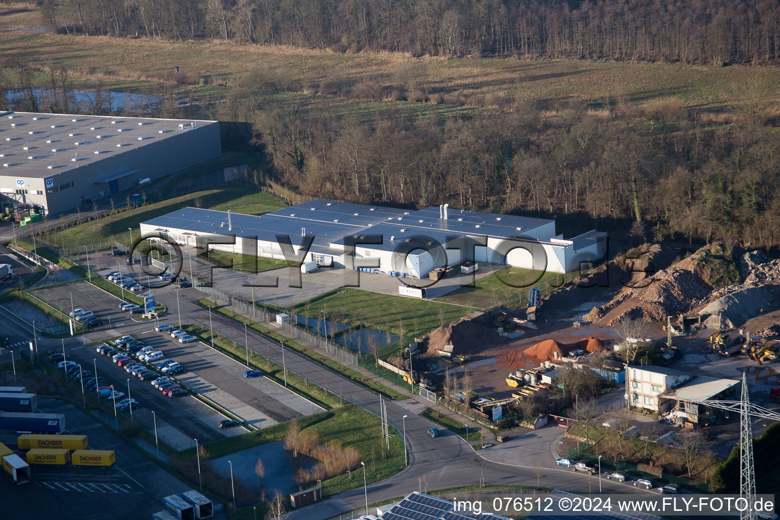 Zone industrielle Horst, Alfa Aesar GmbH à le quartier Minderslachen in Kandel dans le département Rhénanie-Palatinat, Allemagne vue d'en haut