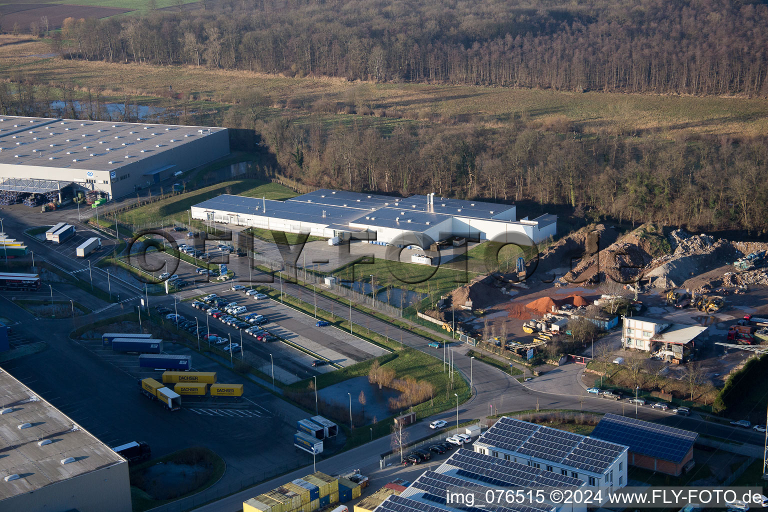 Zone industrielle Horst, Alfa Aesar GmbH à le quartier Minderslachen in Kandel dans le département Rhénanie-Palatinat, Allemagne vue du ciel