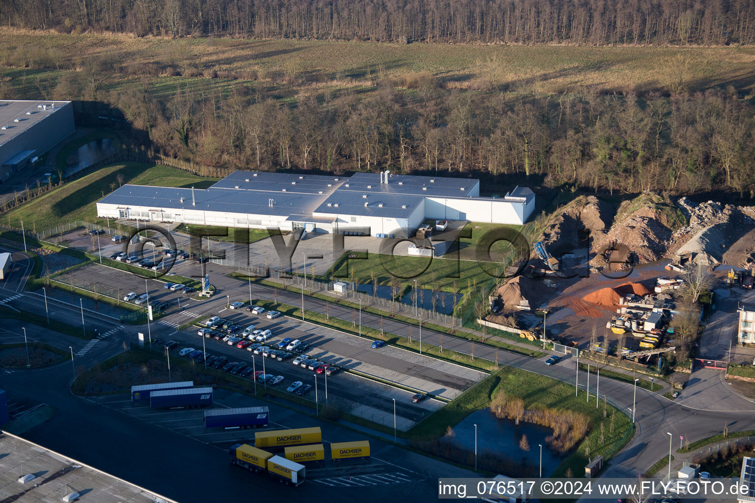 Image drone de Zone industrielle Horst, Alfa Aesar GmbH à le quartier Minderslachen in Kandel dans le département Rhénanie-Palatinat, Allemagne