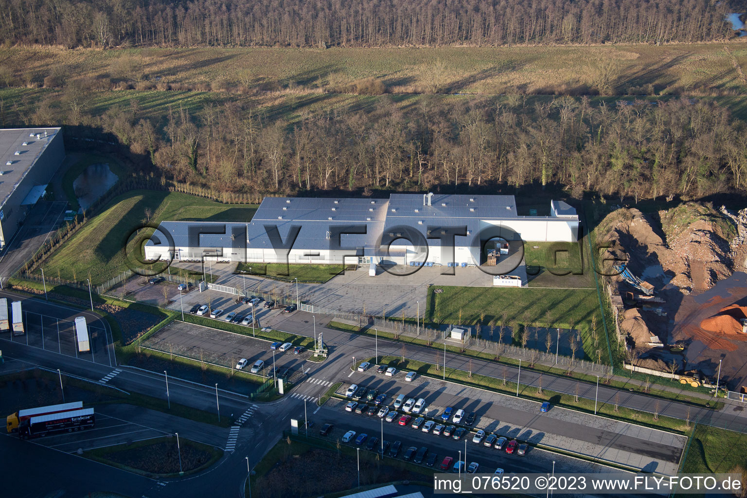 Zone industrielle Horst, Alfa Aesar GmbH à le quartier Minderslachen in Kandel dans le département Rhénanie-Palatinat, Allemagne vu d'un drone