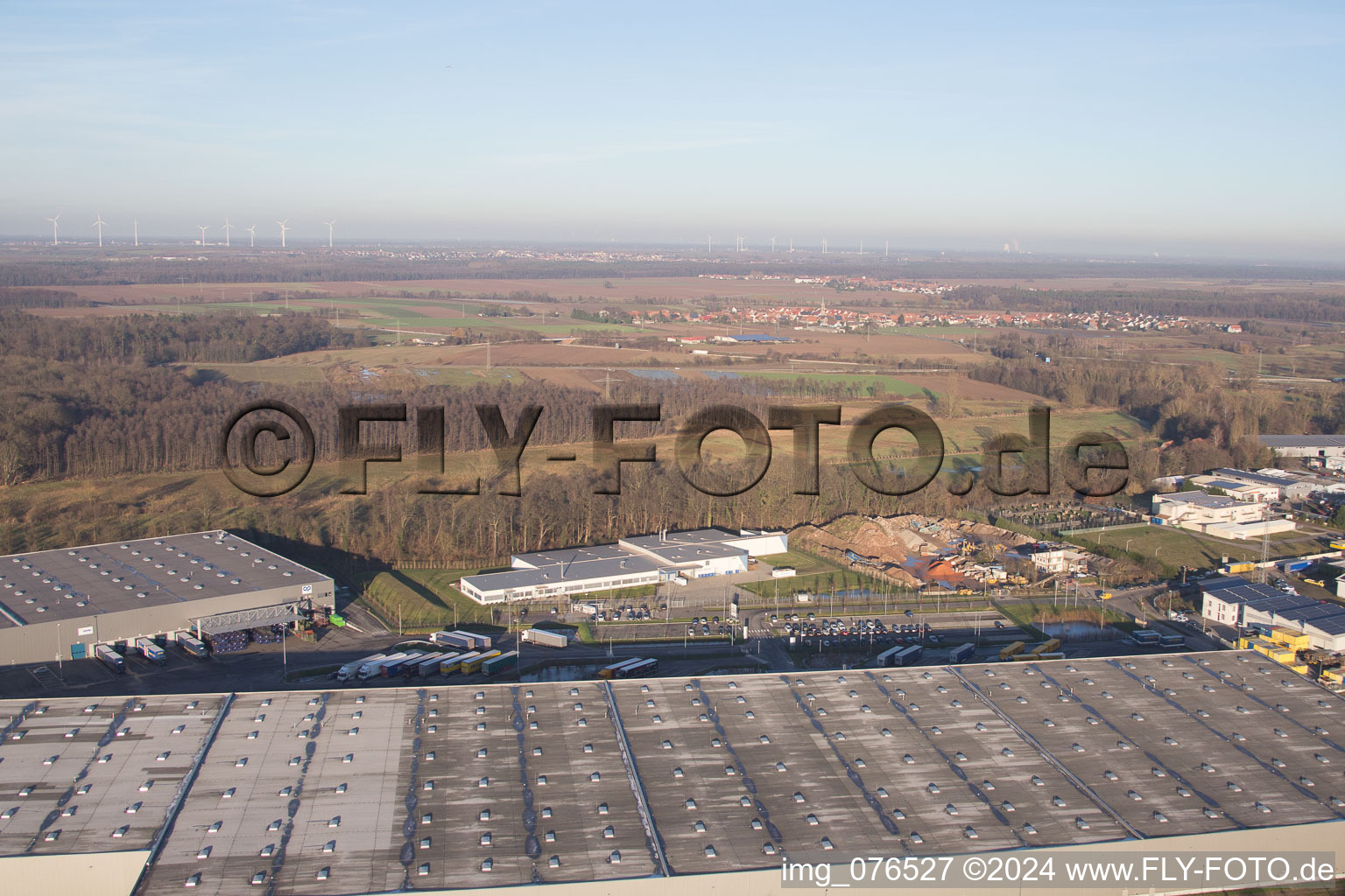 Zone industrielle Horst, Alfa Aesar GmbH à le quartier Minderslachen in Kandel dans le département Rhénanie-Palatinat, Allemagne vue d'en haut