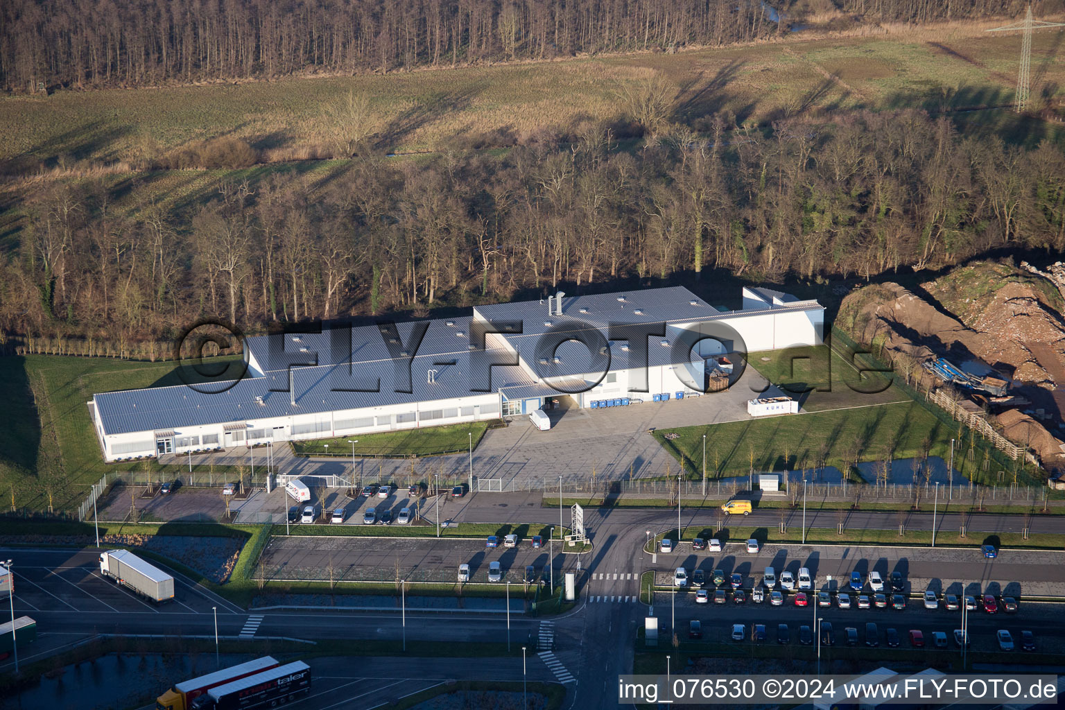 Zone industrielle Horst, Alfa Aesar GmbH à le quartier Minderslachen in Kandel dans le département Rhénanie-Palatinat, Allemagne vue du ciel