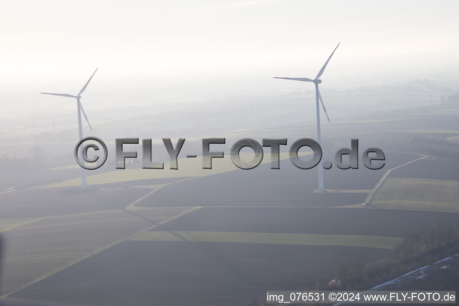 Minfeld dans le département Rhénanie-Palatinat, Allemagne depuis l'avion