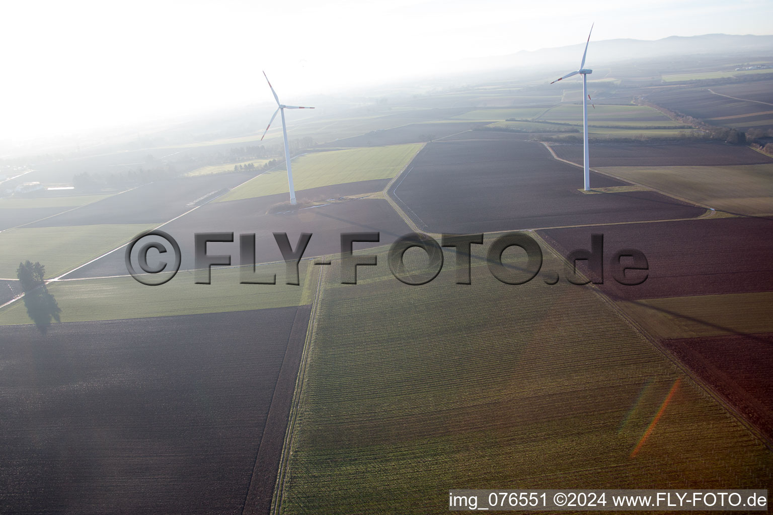 Minfeld dans le département Rhénanie-Palatinat, Allemagne vue du ciel