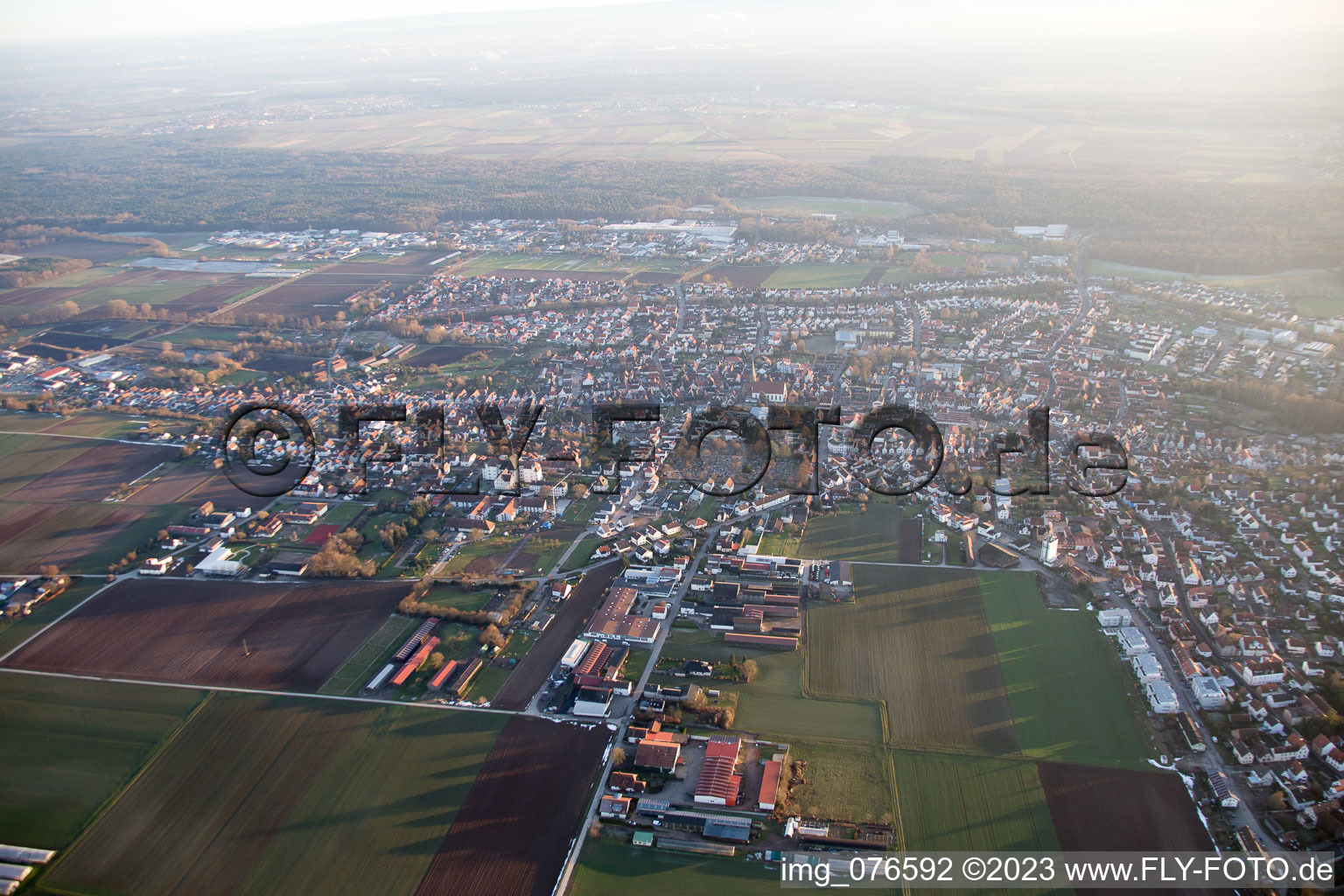 Vue oblique de Quartier Herxheim in Herxheim bei Landau dans le département Rhénanie-Palatinat, Allemagne