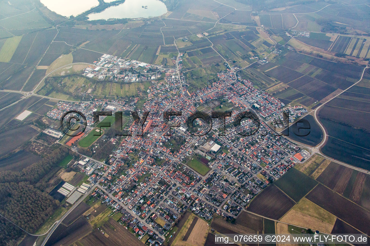 Photographie aérienne de Quartier Liedolsheim in Dettenheim dans le département Bade-Wurtemberg, Allemagne