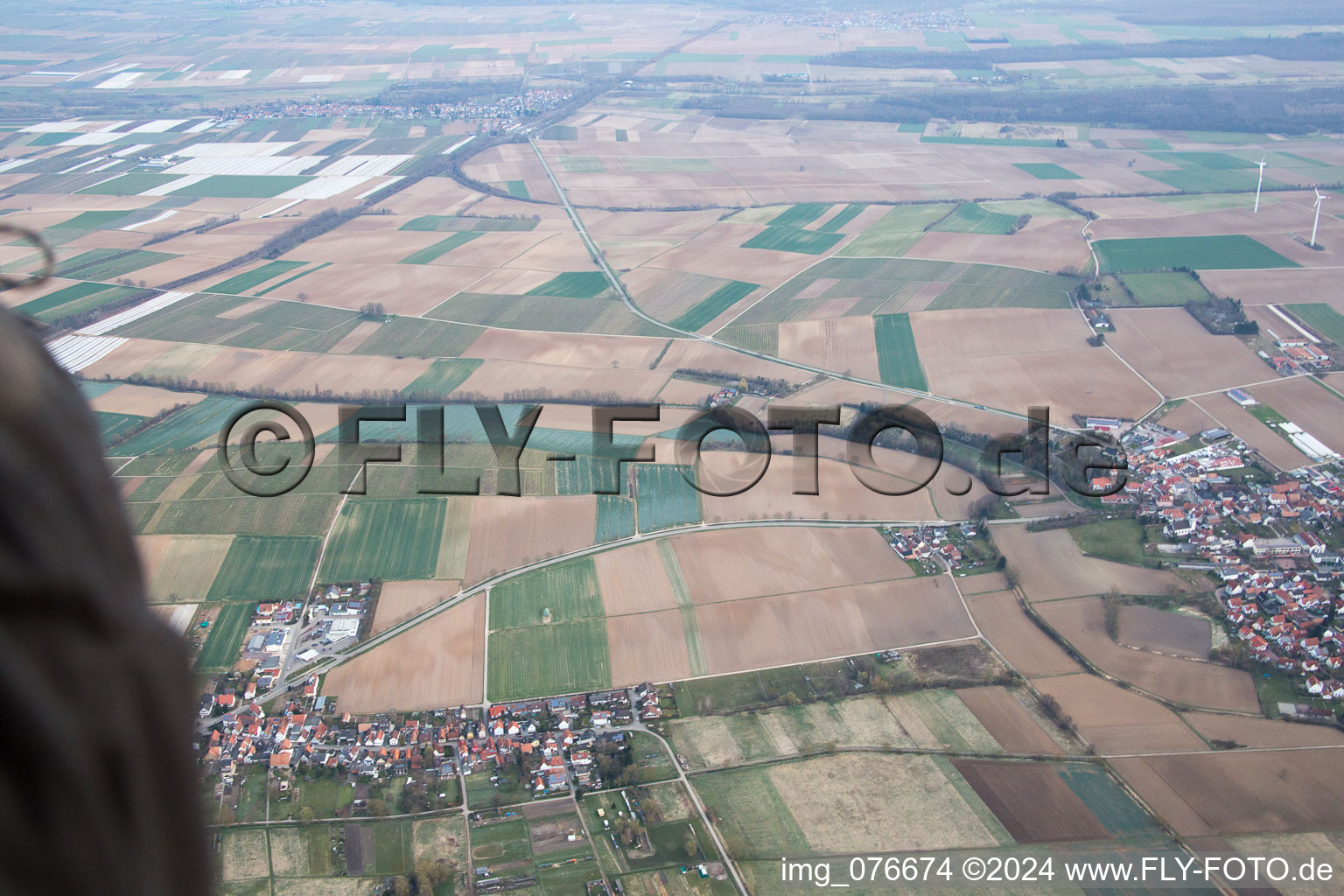 Vue oblique de Minfeld dans le département Rhénanie-Palatinat, Allemagne