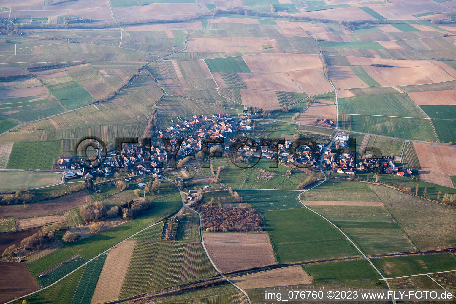Oberhausen dans le département Rhénanie-Palatinat, Allemagne hors des airs